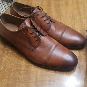 Aldo|Cognac Brown Leather Cap toe